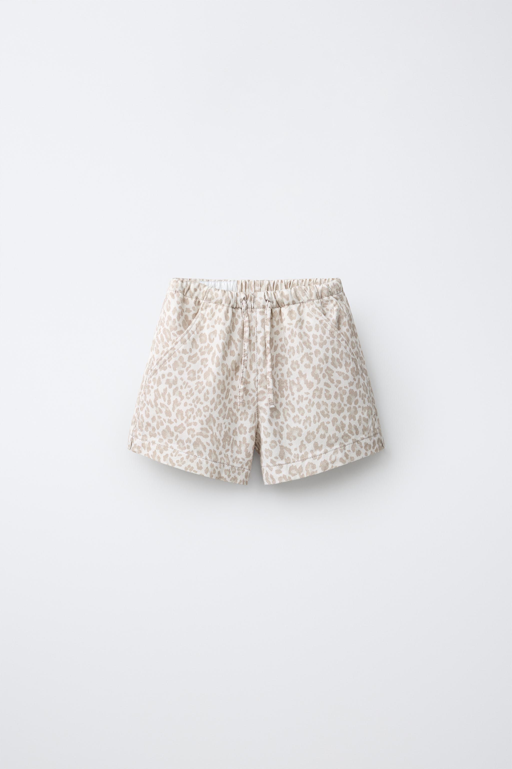 ANIMAL PRINT DENIM SHORTS